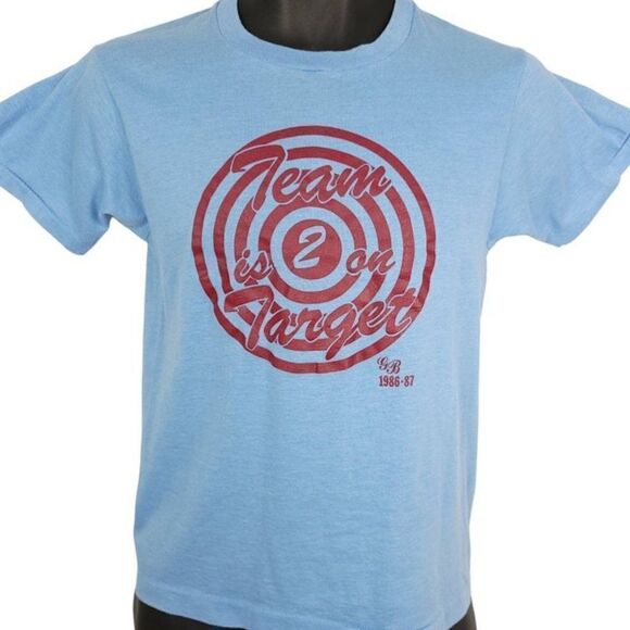 On Target T Shirt Vintage 80s 1986 1987 Bullseye Made In USA Mens Size Small - Picture 1 of 7
